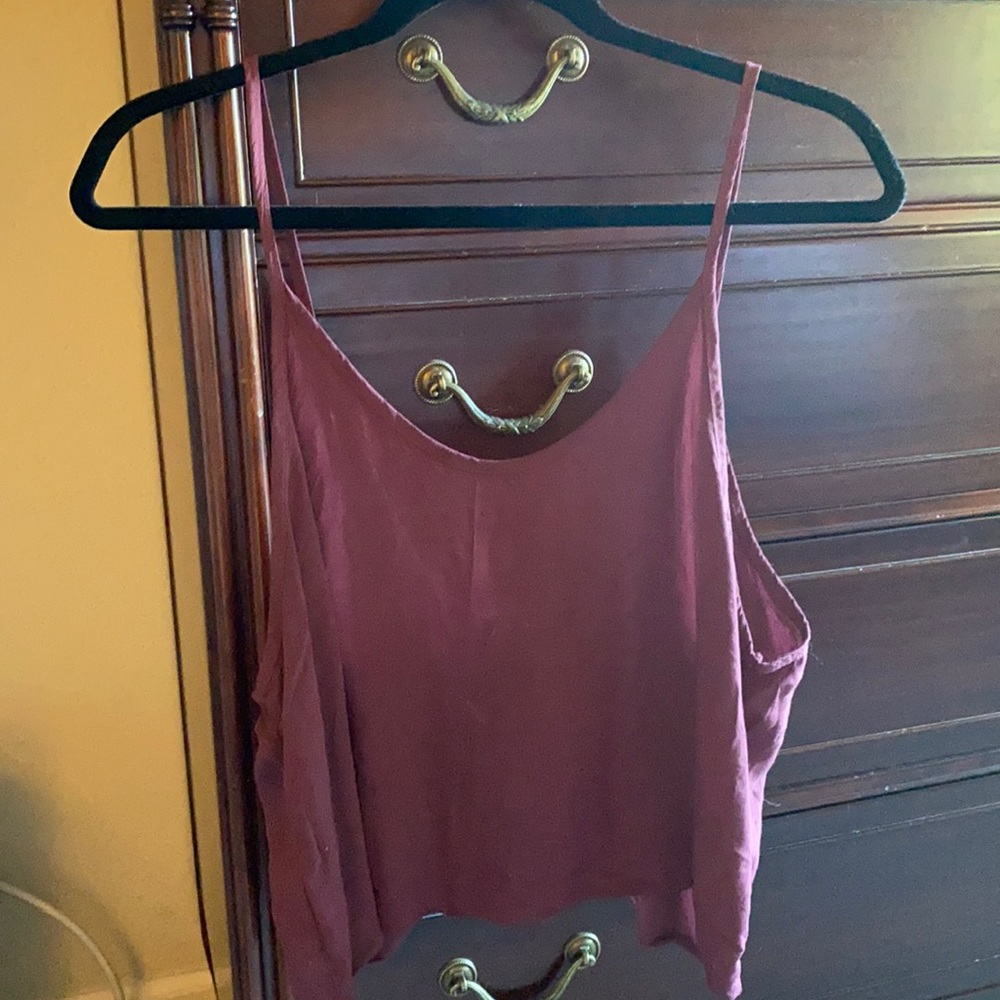Maroon cropped Brandy Melville tank